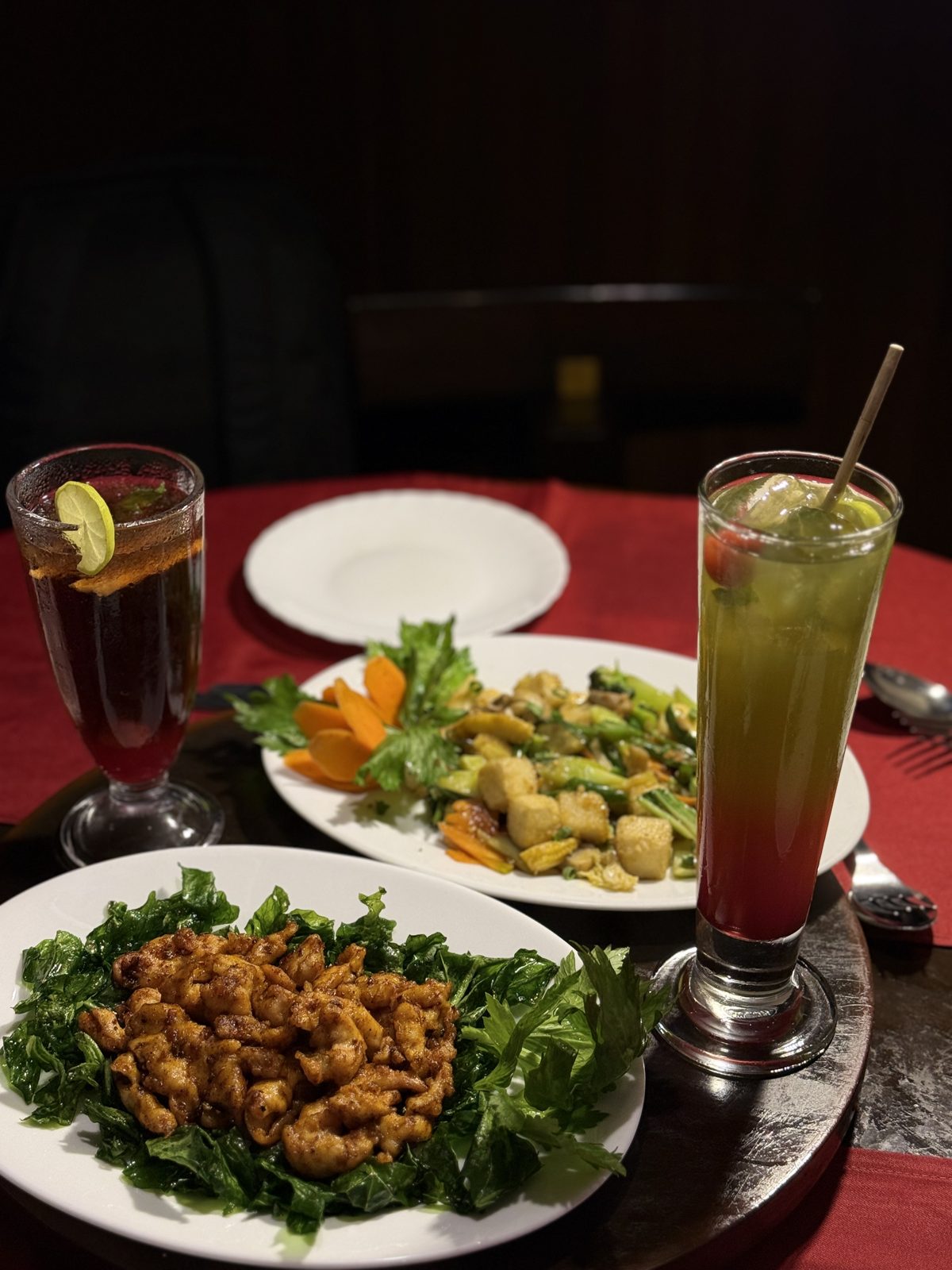 Crispy fried prawns and appetisers served at Pioneer's Flavours of China